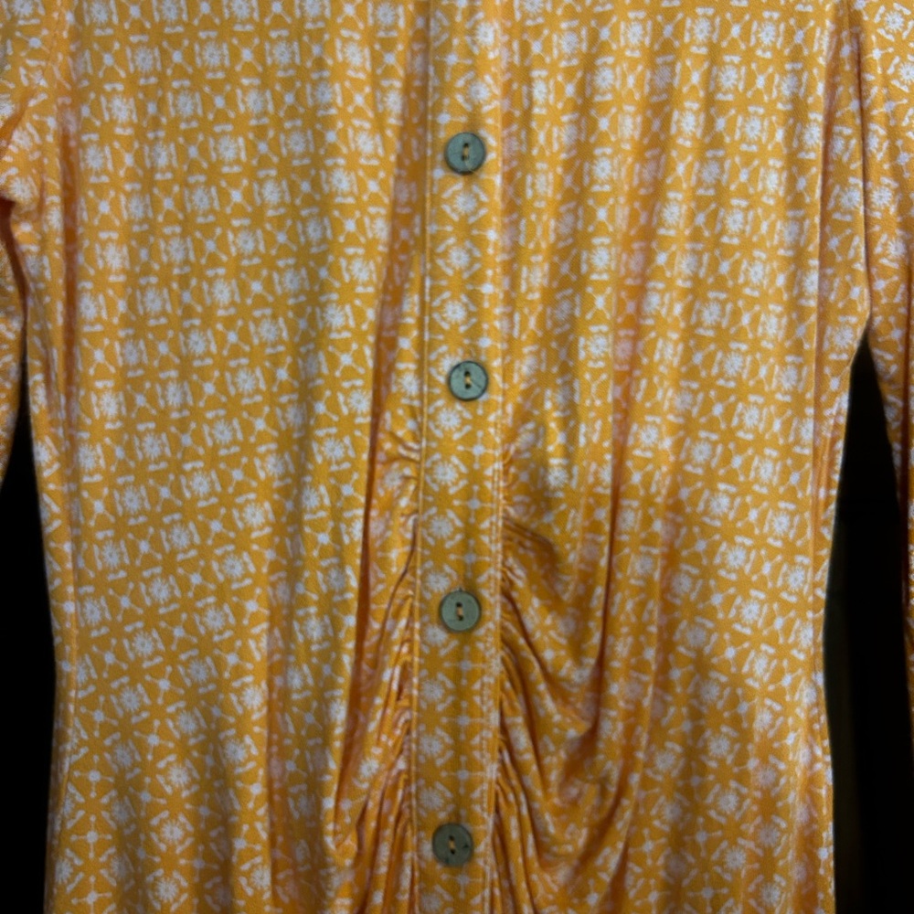 Free People Orange Shayla Long Sleeve Bell Shirt Dress - Picture 5 of 9